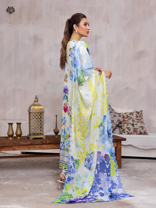 Pretty Petals By Gulljee Printed Embroidered Lawn Collection - D04