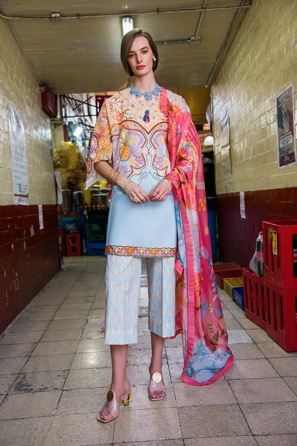 LA DOLCE BY HEMLINE UN-STITCHED 3PC | WATER LILY