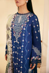 QLINEKARI BY QALAMKAR UN-STICHED 3PC|SQ-08 ZEL