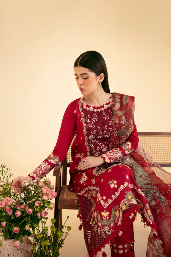 QLINEKARI BY QALAMKAR UN-STICHED 3PC|SQ-04 LARMINA