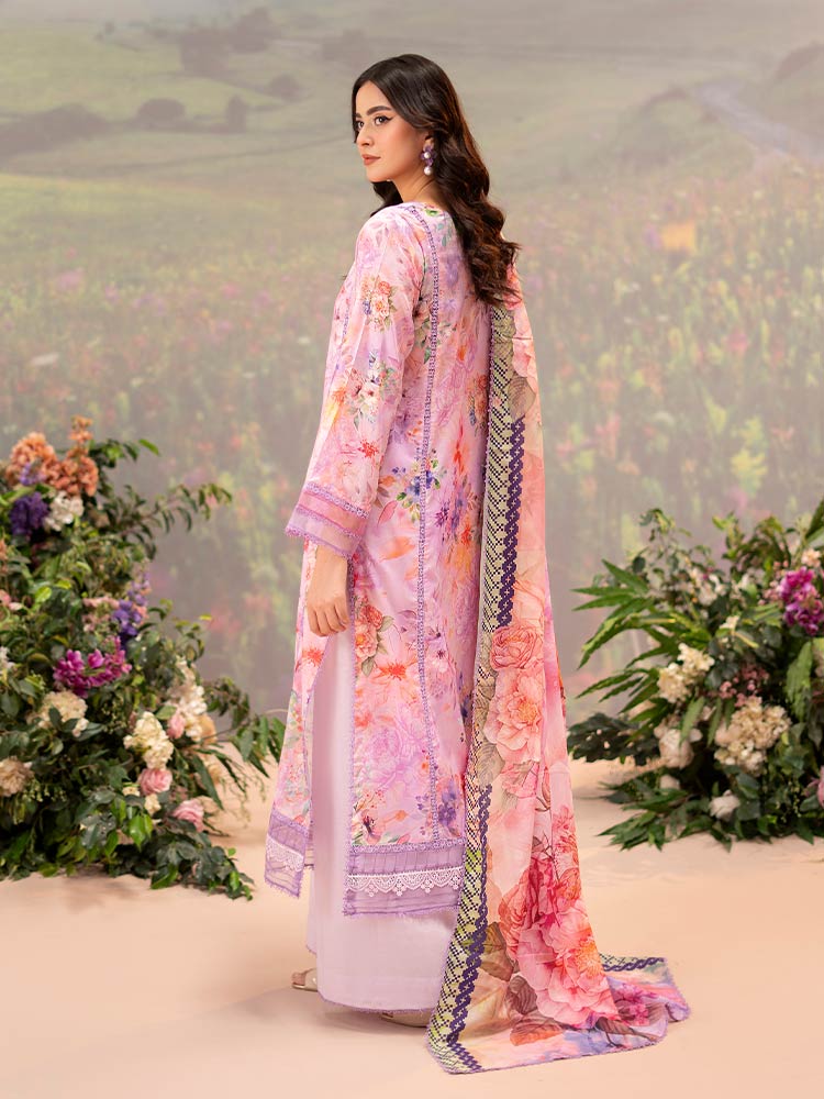 CHIKANKARI 3-Piece Unstitched Digital Printed Lawn Suit