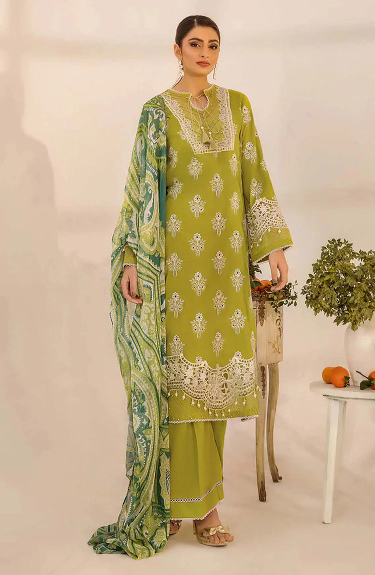 Adans Libas Embroidered Lawn Unstitched 3 Piece Suit - 4776