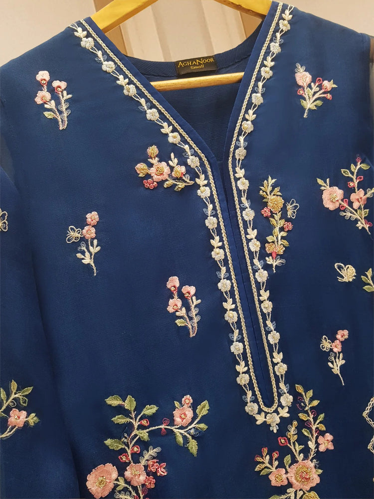 AGHA NOOR 2 PIECE - PURE ORGANZA EMBROIDERED SUIT S108877
