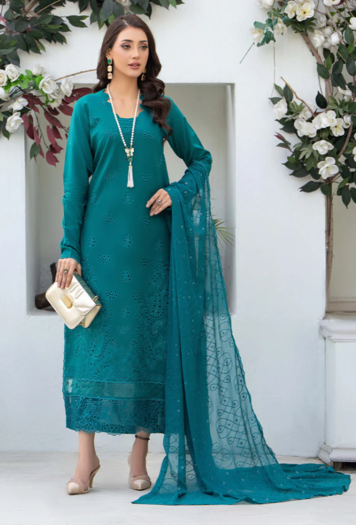 AVIVA BY HUMDUM UN-STITCHED 3PC | D-02