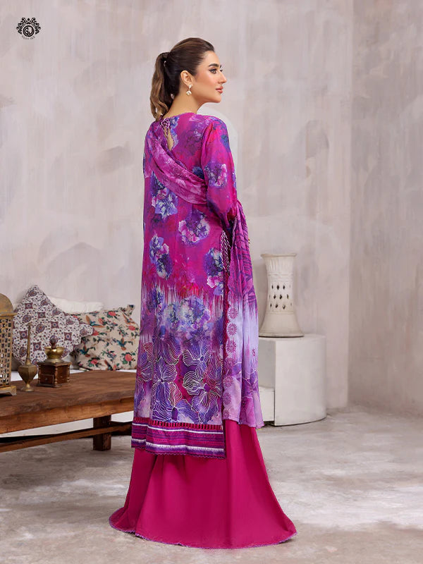 Pretty Petals By Gulljee Printed Embroidered Lawn Collection - D05