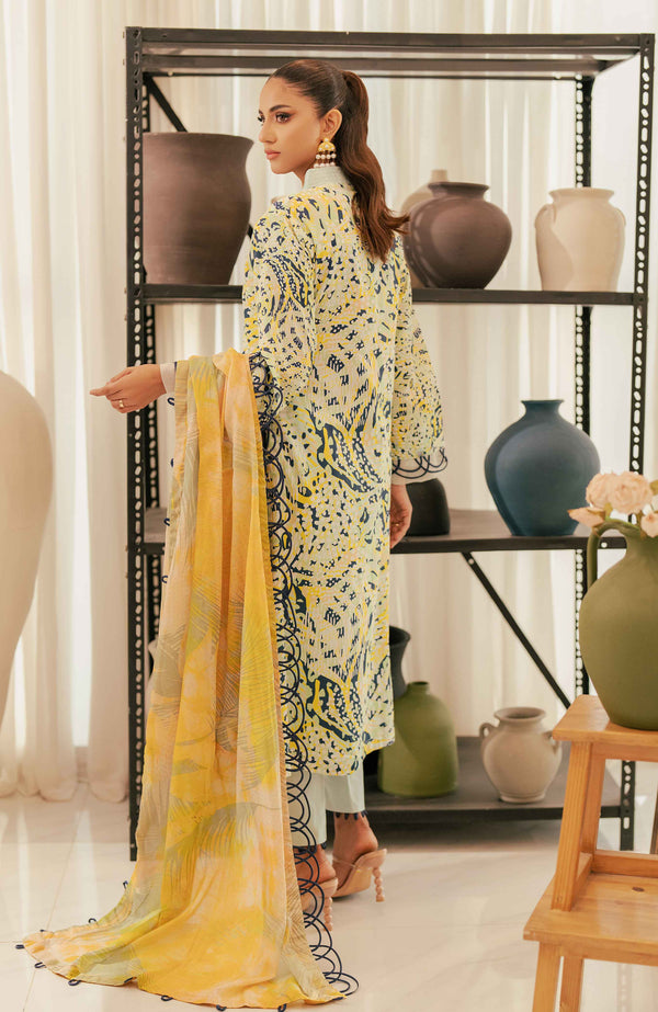 SUNSHINE BLOOM - COTTON SILK | UN-STITCHED-3PC | S-06