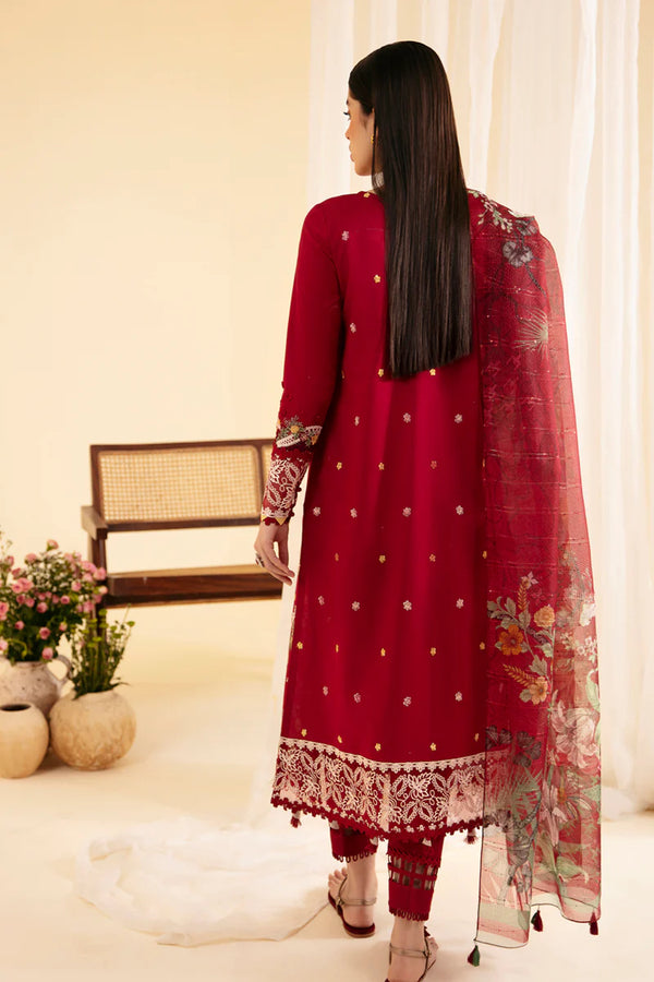 QLINEKARI BY QALAMKAR UN-STICHED 3PC|SQ-04 LARMINA