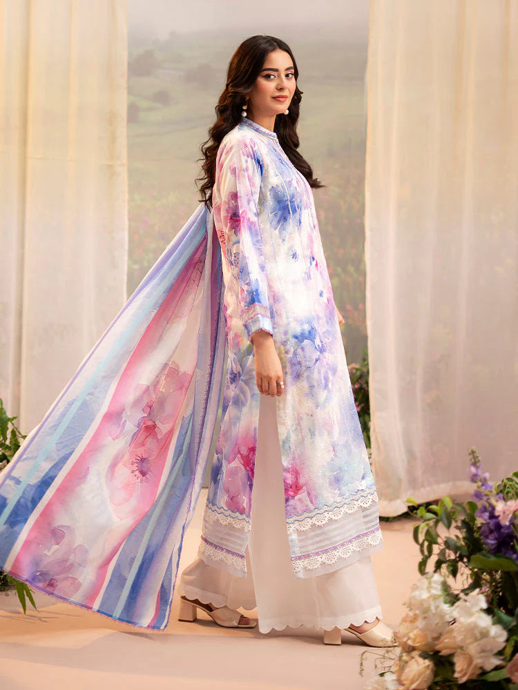 CHIKANKARI 3-Piece Unstitched Digital Printed Lawn Suit