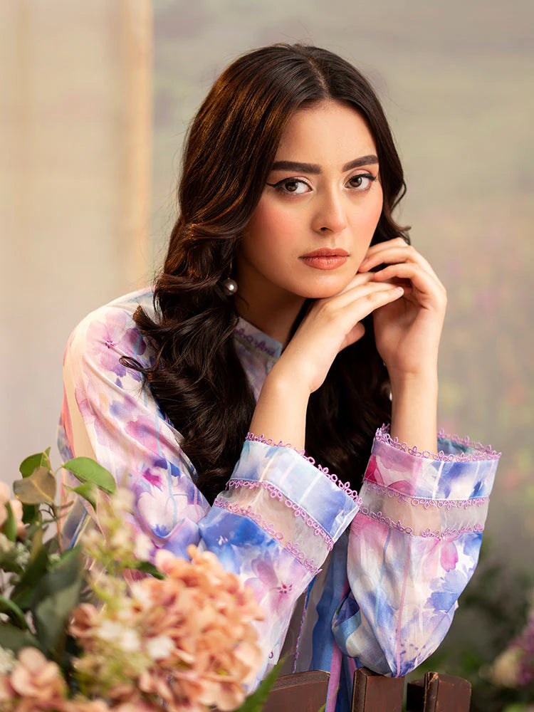 CHIKANKARI 3-Piece Unstitched Digital Printed Lawn Suit