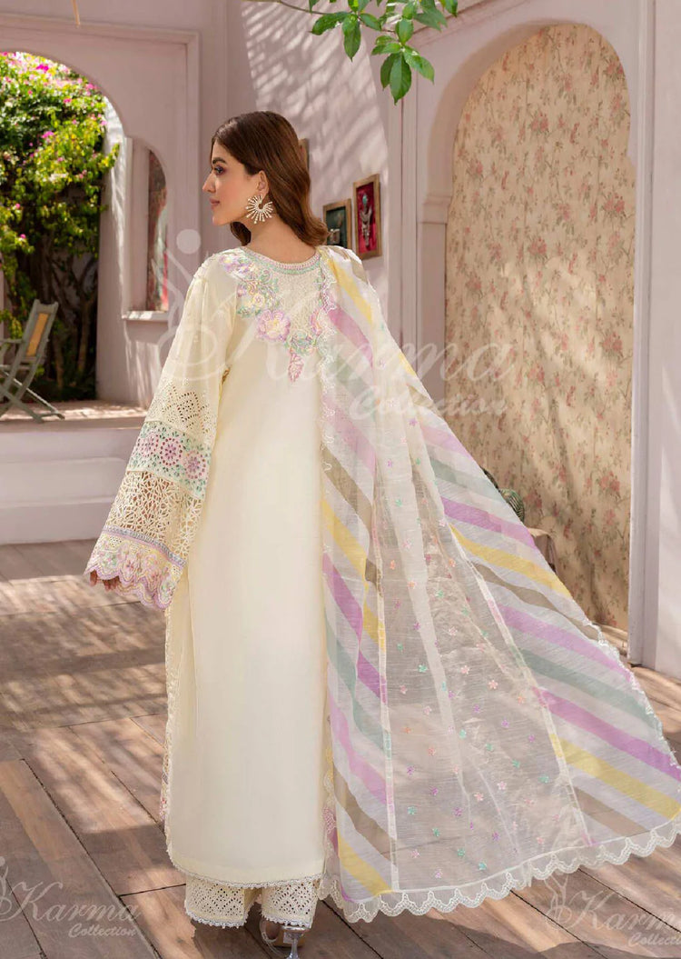 MAH - E ROOH BY KARMA STITCHED LAWN KC-1369 (BRIGHT CREAM)