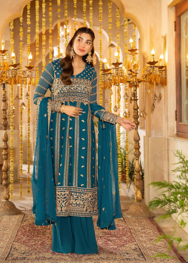AFSANAY LUXURY CHIFFON UNSTITCHED 3P| BY SHAHZEB - SAHAR