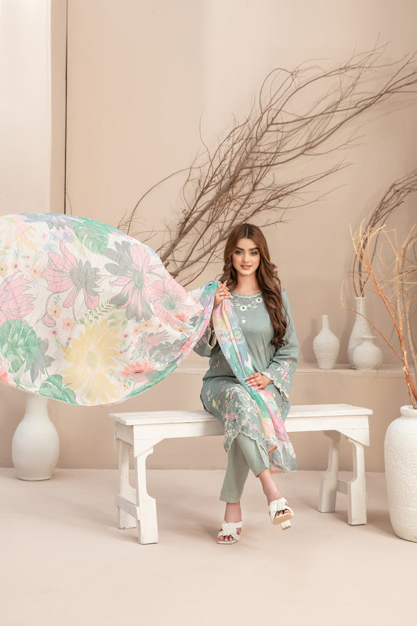 MAHLAA LAWN STITCHEDBY TAWAKKAL D-2787