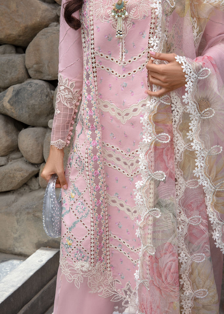 A Floral Mesh - Rose Pink-Crimson