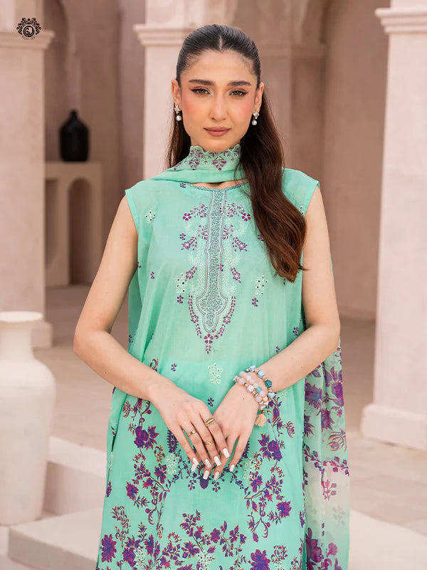 Mahlij By Gulljee Printed Embroidered Lawn Collection - D07