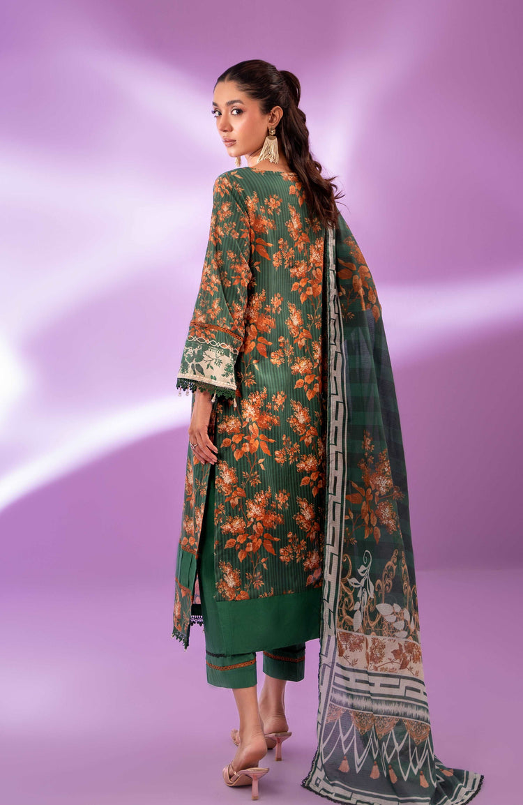 COLORS ALZOHAIB Bana Dupatta 3-Piece Unstitched Lawn-CDB-24-07