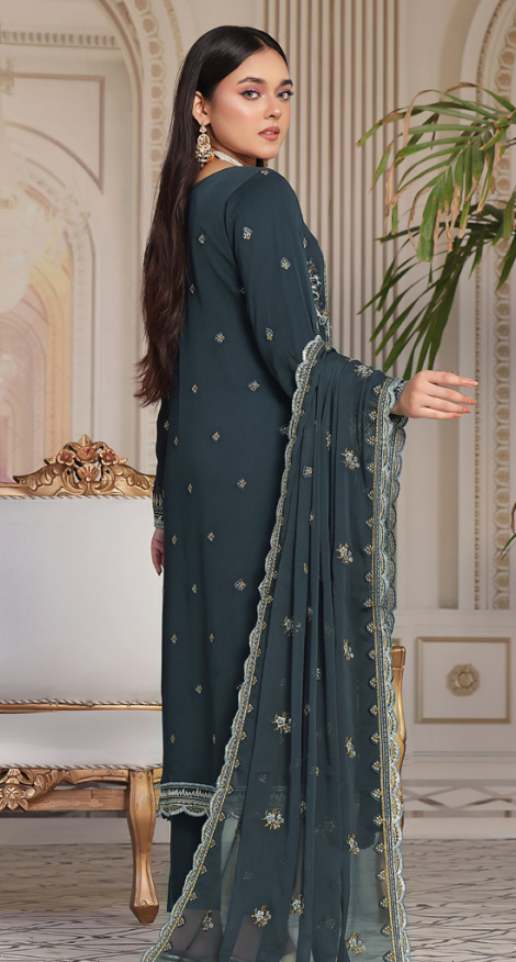 ALISHBA PREMIUM SEMI-STITCHED CHIFFON | D-06