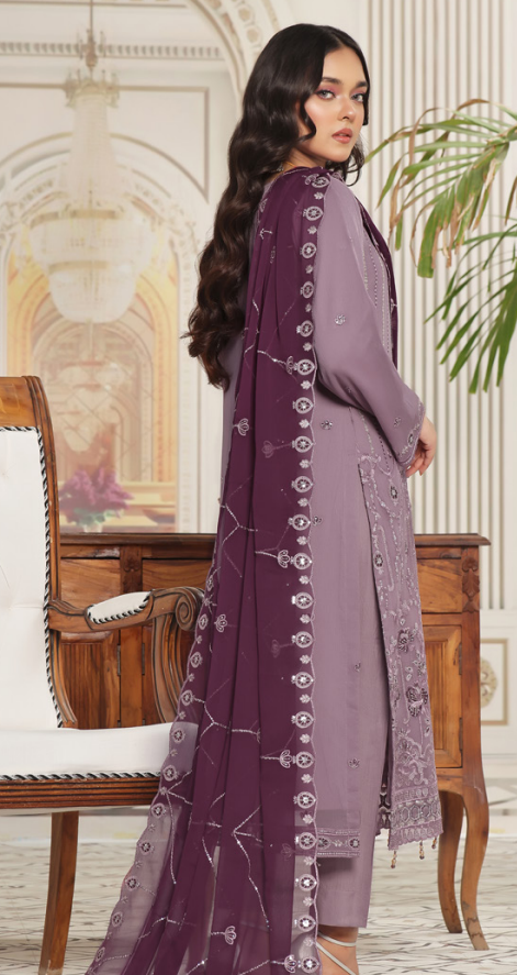 ALISHBA PREMIUM SEMI-STITCHED CHIFFON | D-04