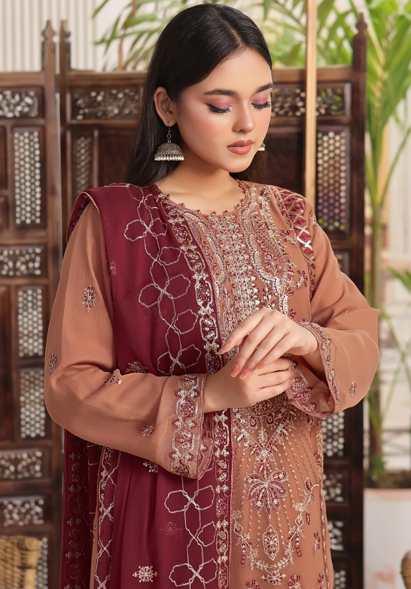 ALISHBA PREMIUM SEMI-STITCHED CHIFFON | D-03