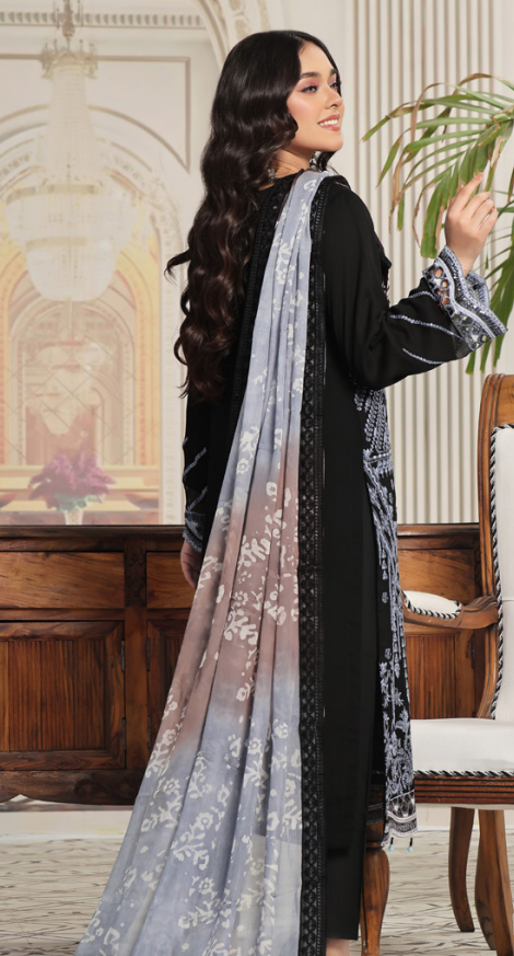 ALISHBA PREMIUM SEMI-STITCHED CHIFFON | D-01