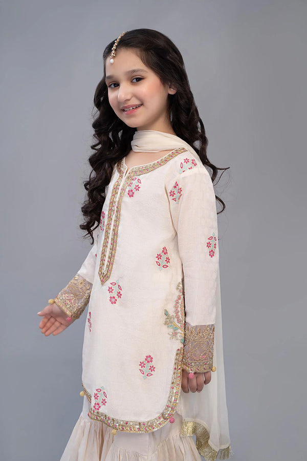 MARIA B KIDS SUMMER SPECIAL MKD-EF23-01 OFF WHITE