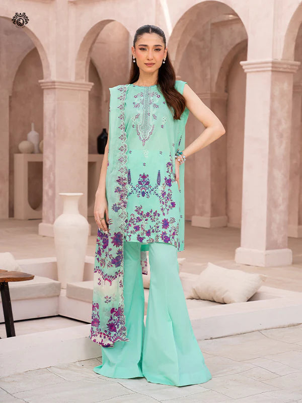 Mahlij By Gulljee Printed Embroidered Lawn Collection - D07