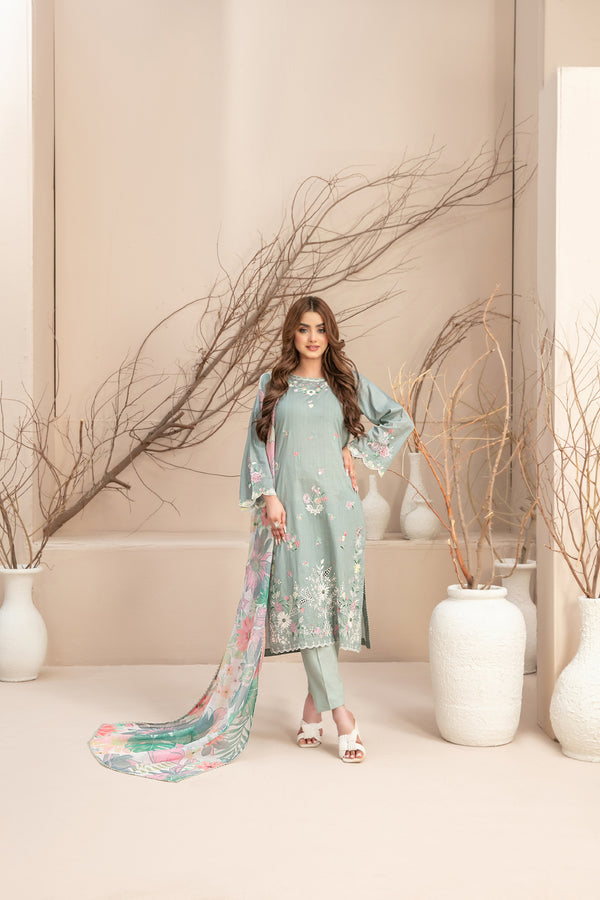 MAHLAA LAWN STITCHEDBY TAWAKKAL D-2787