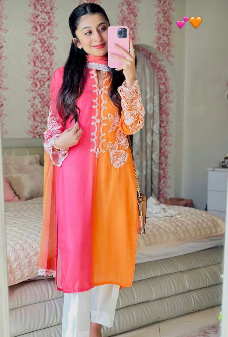 AIZAH PREMIUM PRET / ORANGE & PINK-02
