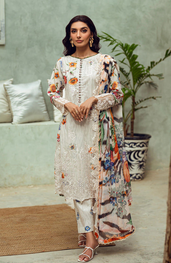 ALZOHAIB SUNSHINE BLOOM PRINTKARI UN-STITCHED 3PC | D-05