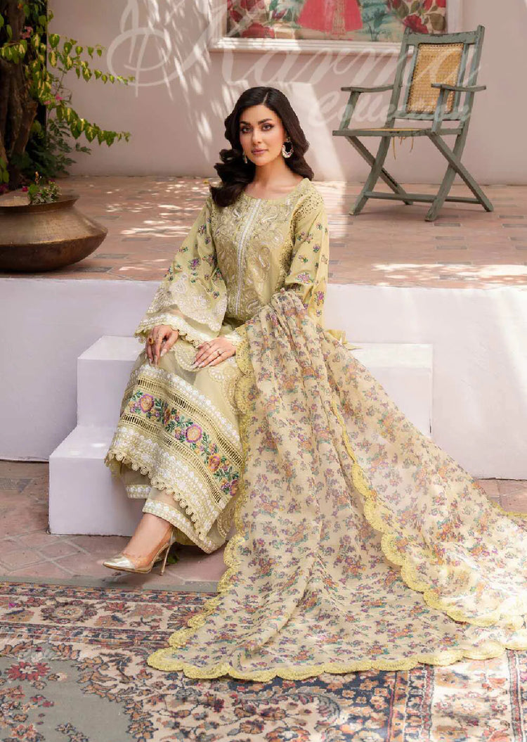 MAH - E ROOH BY KARMA STITCHED LAWN KC-1371 (TEA GREEN)