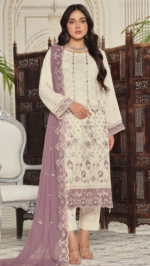 ALISHBA PREMIUM SEMI-STITCHED CHIFFON | D-05