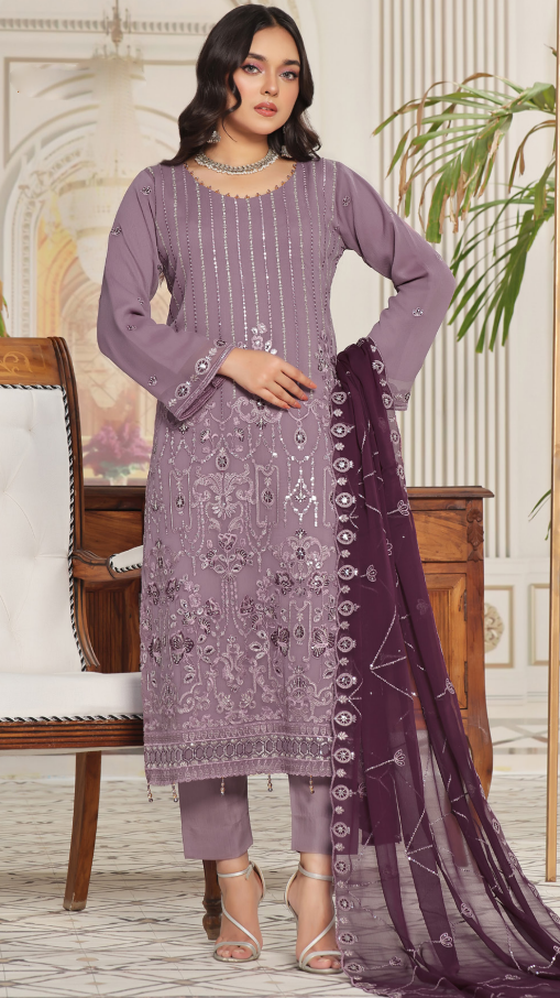 ALISHBA PREMIUM SEMI-STITCHED CHIFFON | D-04