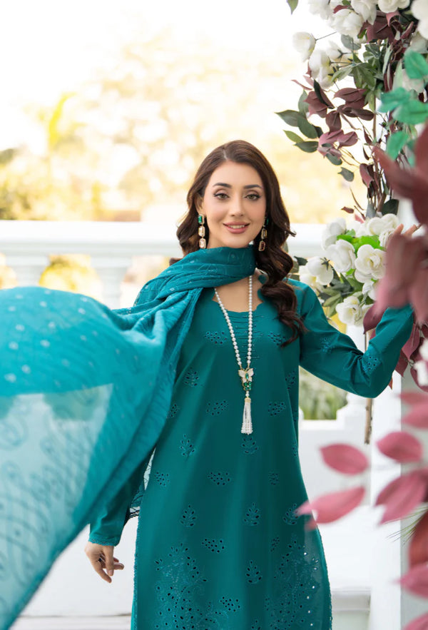 AVIVA BY HUMDUM UN-STITCHED 3PC | D-02