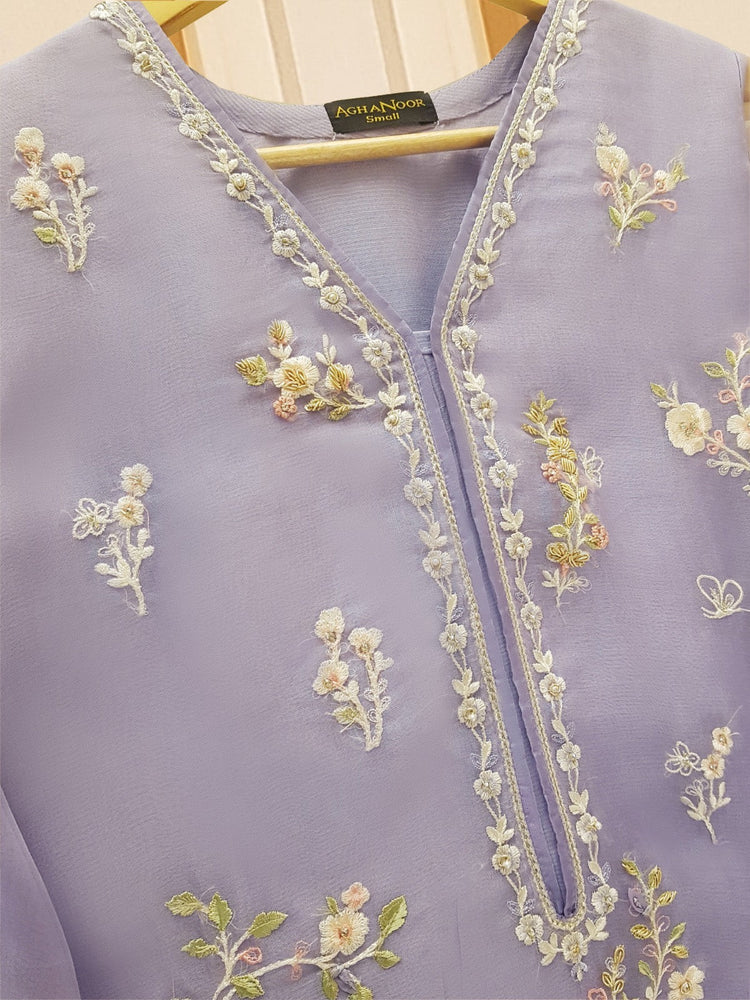 AGHA NOOR 2 PIECE - PURE ORGANZA EMBROIDERED SUIT S108876