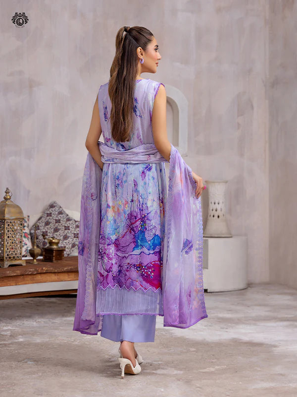 Pretty Petals By Gulljee Printed Embroidered Lawn Collection - D08