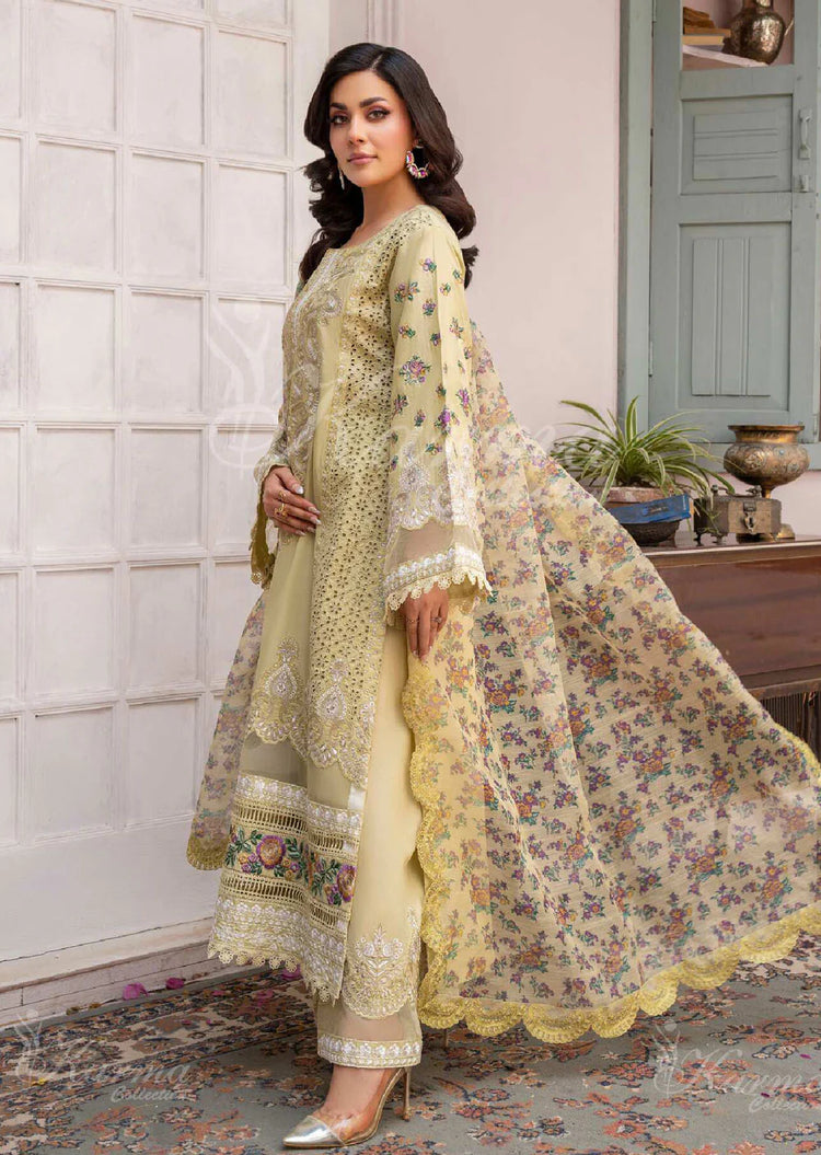 MAH - E ROOH BY KARMA STITCHED LAWN KC-1371 (TEA GREEN)