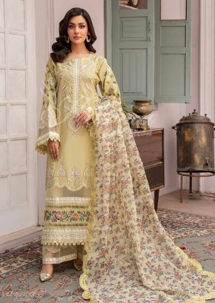 MAH - E ROOH BY KARMA STITCHED LAWN KC-1371 (TEA GREEN)