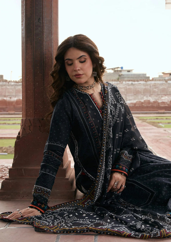 Aangan-Print Chiffon'26 By Kahf - KPS-5A GUL-E-SIYAH
