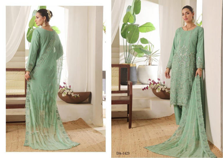 NAINA BY BIN HAMEED LUXURY CHIFFON SEMI-STITCHED | D-04