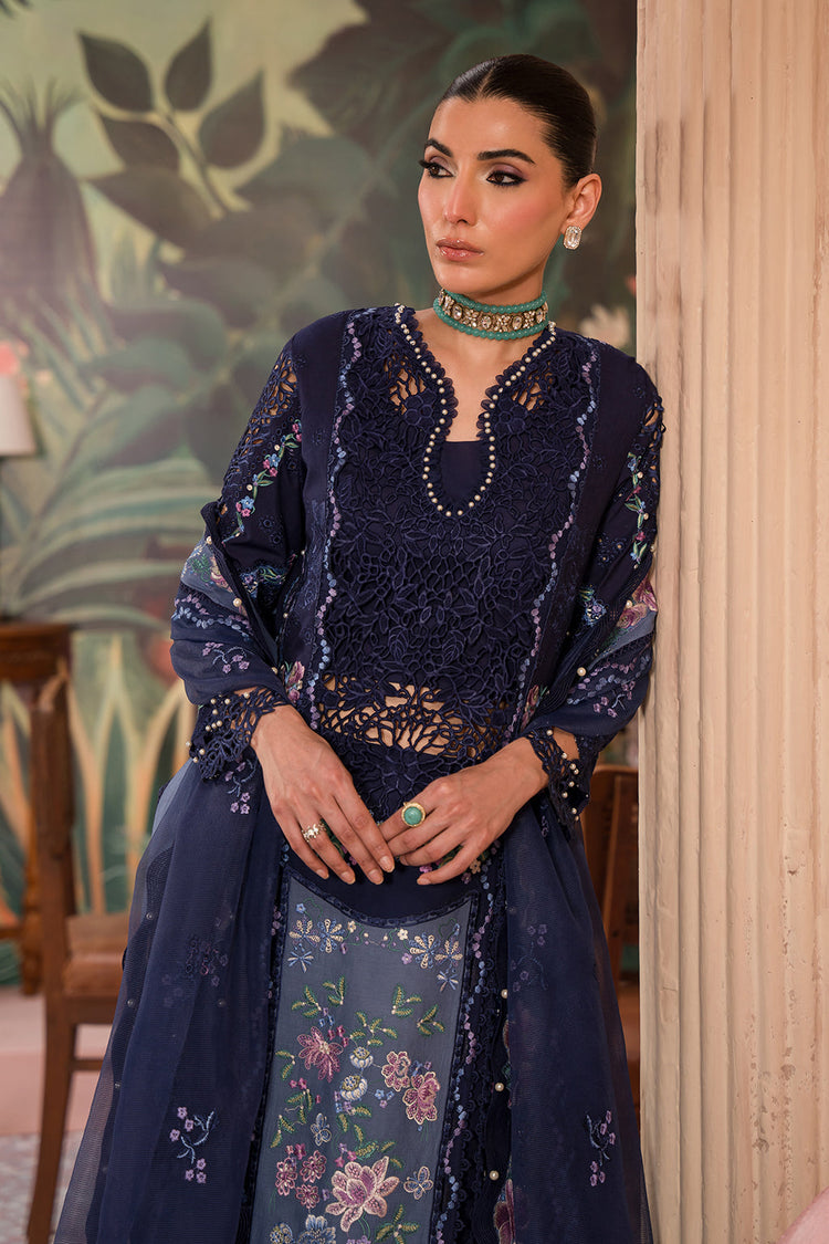 AFROZEH THE PAINTED GARDEN UN-STICHED 3PC|Bluebell