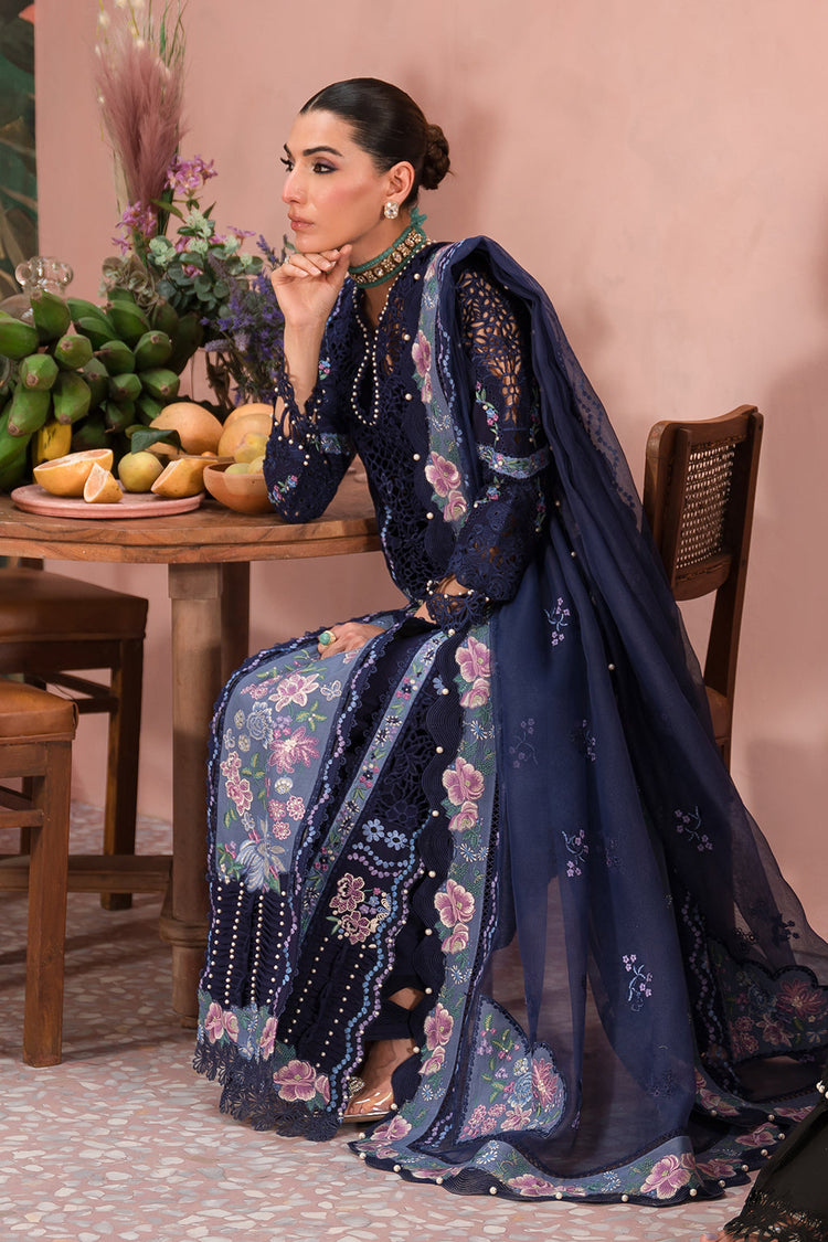 AFROZEH THE PAINTED GARDEN UN-STICHED 3PC|Bluebell