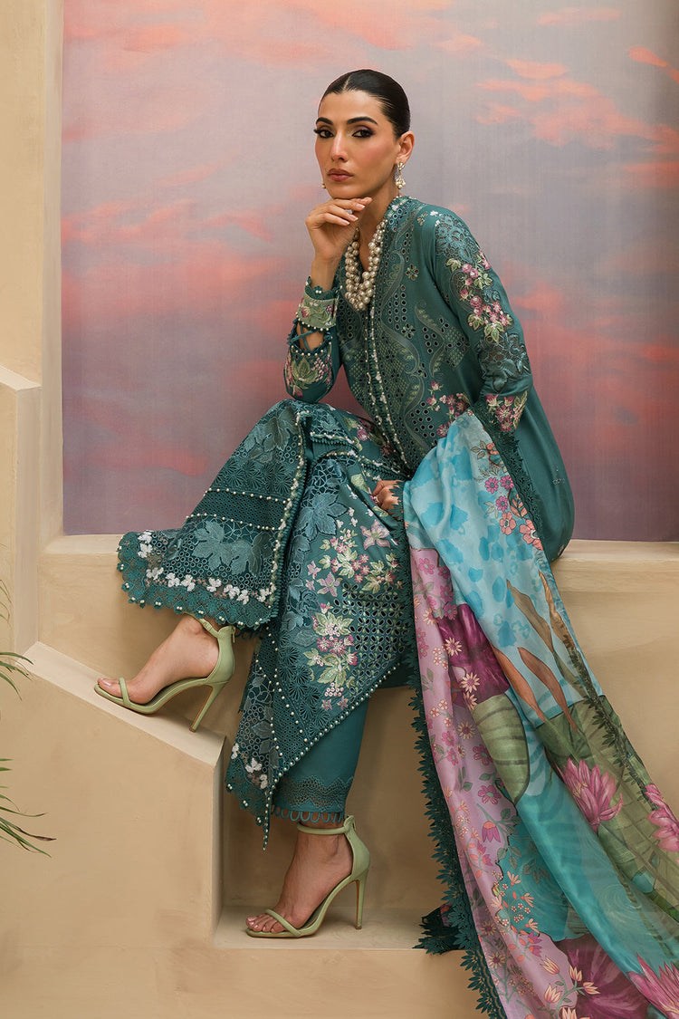 AFROZEH THE PAINTED GARDEN UN-STICHED 3PC|Stellar Sage