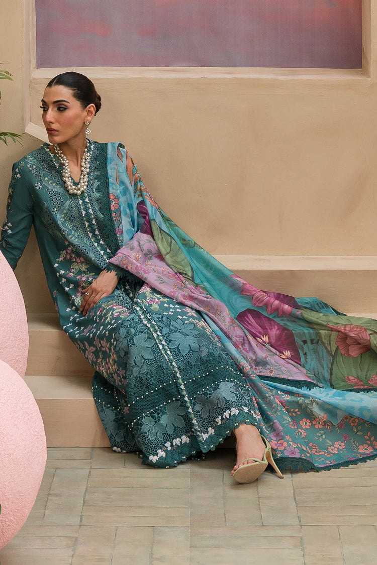 AFROZEH THE PAINTED GARDEN UN-STICHED 3PC|Stellar Sage