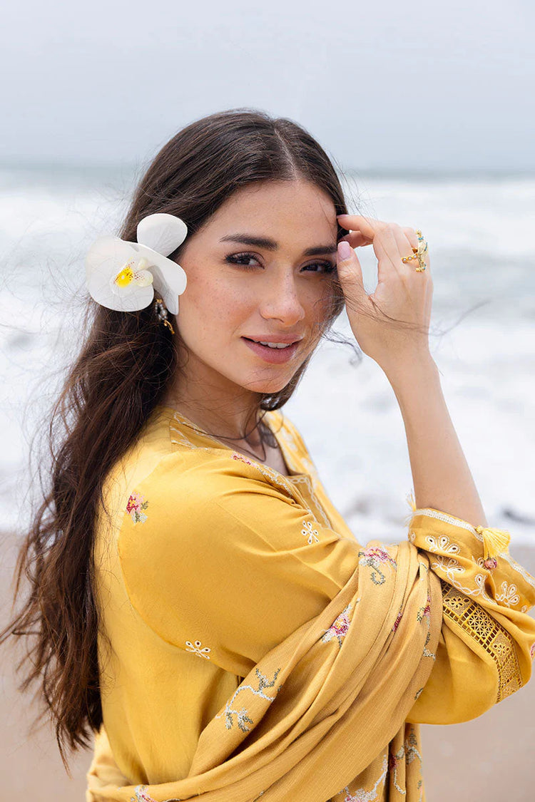 CROSS STITCH/ROSETTE BLISS-3PC SATIN EMBROIDERED SUIT