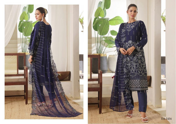 NAINA BY BIN HAMEED LUXURY CHIFFON SEMI-STITCHED | D-03