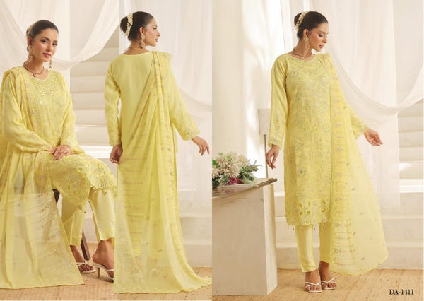 NAINA BY BIN HAMEED LUXURY CHIFFON SEMI-STITCHED | D-02