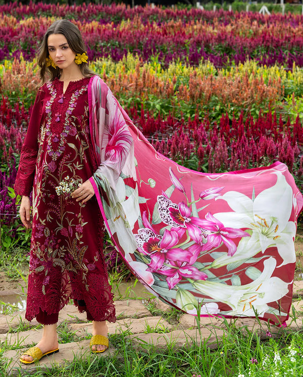 THE SECRET GARDEN BY MUSHQ UN-STITCHED 3PC | Aurora Petals