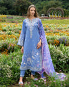 THE SECRET GARDEN BY MUSHQ UN-STITCHED 3PC | Azure Bloom