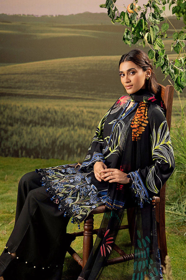 M/BASICS [3 Pc Unstitched Embroidered Arabic Lawn Suit | MB-PFUS25-08B