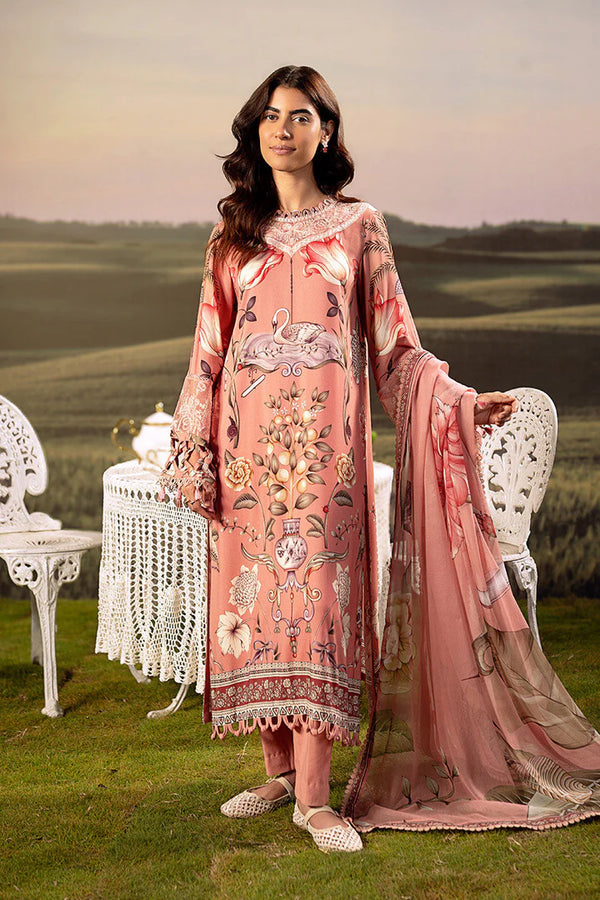 M/BASICS [3 Pc Unstitched Embroidered Arabic Lawn Suit | MB-PFUS25-04B
