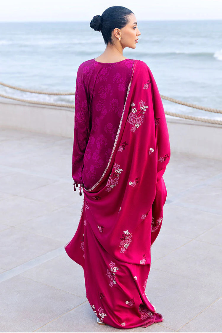 CROSS STITCH/FLORID ZEAL-3PC SATIN PRINTED SUIT